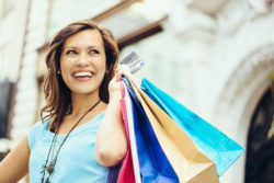 girl with shopping bags