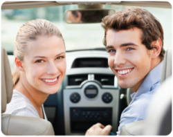 man and woman in car