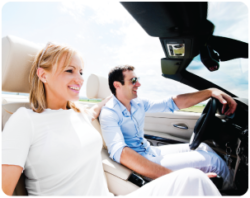 man and woman in car