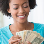 woman counting money