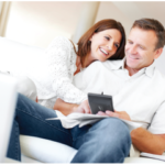 Couple sitting on couch