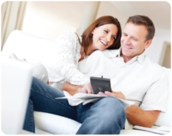 Couple sitting on couch